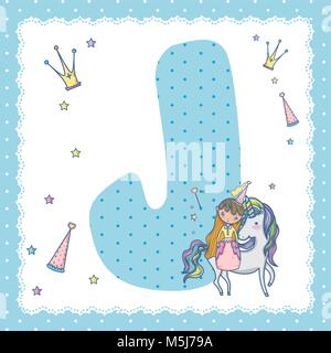 J Buchstaben für Kinder Stock Vektor