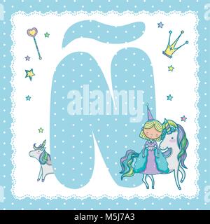 N Buchstaben für Kinder Stock Vektor