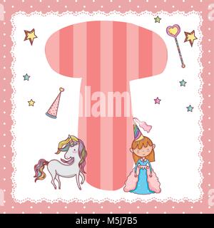 T Buchstaben für Kinder Stock Vektor