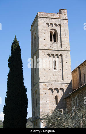 St. Antimo Kloster, Provinz Siena, Toskana, Italien, Europa Stockfoto