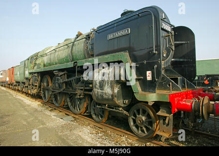 Crewe Heritage Center ist ein Eisenbahnmuseum in Crewe, England. Durch die Crewe Heritage Trust, das Museum zwischen Bahnhof und Crewe Crewe befindet sich verwaltet; der Ort war der Ort der "alten Werk", das Anfang der 1980er abgerissen wurde 1987 gegründet und 1992 umbenannt in Crewe Eisenbahn Alter durch den Besitz eingetragene Wohltätigkeitsorganisation. das Museum in seinen ursprünglichen Namen von Crewe Heritage Center Anfang 2008 zurück. Das Museum ist im alten London, Midland and Scottish Railway Hof, Stockfoto