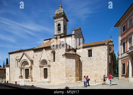 Collegiata oder Pieve di Osenna, San Quirico d'Orcia, Toskana, Italien, Europa Stockfoto