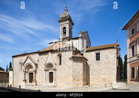 Collegiata oder Pieve di Osenna, San Quirico d'Orcia, Toskana, Italien, Europa Stockfoto