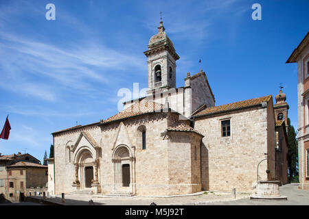 Collegiata oder Pieve di Osenna, San Quirico d'Orcia, Toskana, Italien, Europa Stockfoto