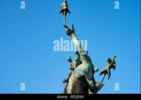 Statue von Falstaff, hofnarr William Shakespeares Charakter eines klaren blauen Himmel. Stockfoto