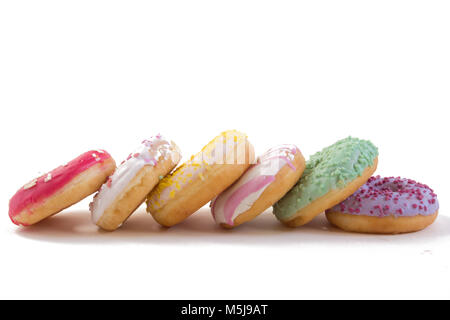 Donuts isoliert auf weißem Hintergrund Stockfoto