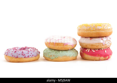 Donuts isoliert auf weißem Hintergrund Stockfoto