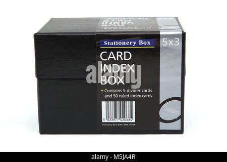 Stationäre Card Index Box Stockfoto