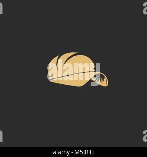 Minimale Logo von Golden rapper cap Vector Illustration Design. Stock Vektor