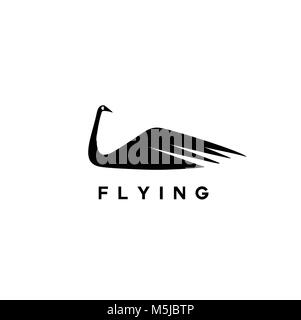 Minimale Logo der Swan Vector Illustration Design. Stock Vektor