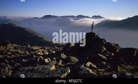 Scafell vom Gipfel des Hohen Stil Stockfoto