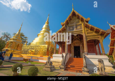 CHIANG MAI, Thailand, 18. Februar 2017 - Wat Phra Singh Tempel, Chiang Mai, Thailand Stockfoto