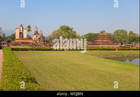 SUKHOTHAI, THAILAND, Februar, 23, 2017 - Sukhothai Historical Park, Sukhothai, Altstadt, Weltkulturerbe, UNESCO, Thailand. Stockfoto