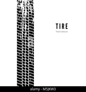 Reifen track Eindruck. Schwarze reifen Textur. Vector Illustration auf weißem Hintergrund Stock Vektor