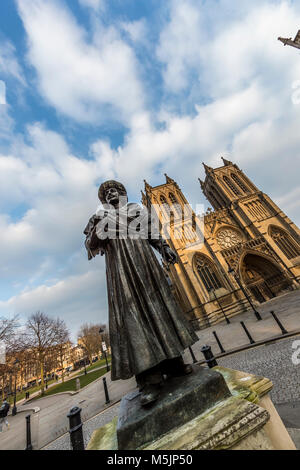 Statue von Rajah Rammohun Roy neben College Green, Bristol Stockfoto