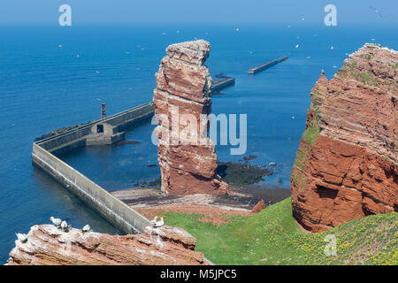 Klippe Lange Anna an der westlichen Punkt der deutschen Insel Helgoland Stockfoto