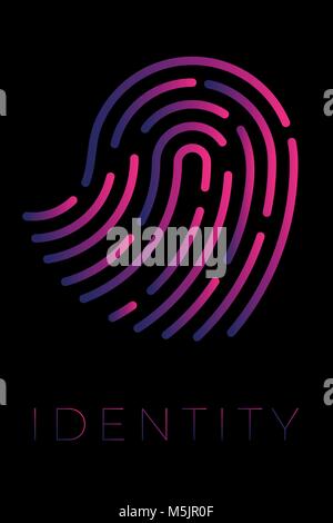Bunte Fingerabdruck-ID Stock Vektor