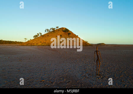Kunst Skulptur (innerhalb Australiens Ausstellung) am Lake Ballard von Antony Gormley, Murchison, Western Australia Stockfoto