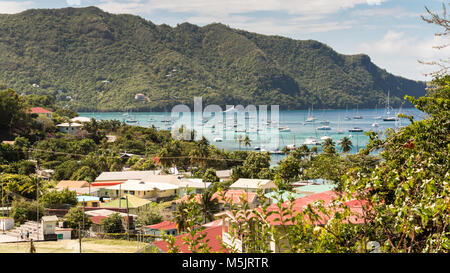 Anzeigen von Port Elizabeth und Admiralty Bay, Bequia, Grenadinen Stockfoto