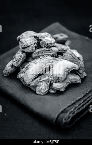 In der Nähe von trockenen Ingwer Zingiber officinale. Stockfoto