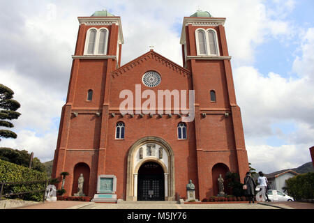 Die Kathedrale der Unbefleckten Empfängnis (urakami) von Nagasaki. In Japan getroffen, Februar 2018. Stockfoto