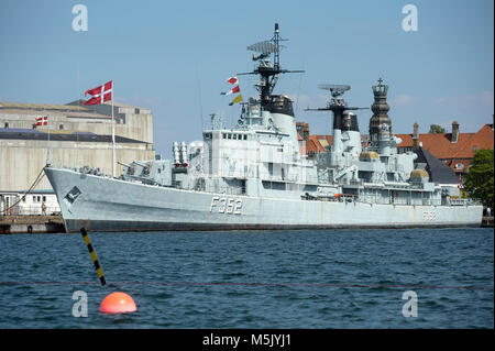 Museum Schiff HDMS Peder Skram F352, ausgemusterte Royal Danish Navy Peder skram Klasse Fregatte, jetzt Orlogsmuseet (Royal Danish Naval Museum) Holmen Stockfoto