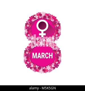 Gerne Frauen Tag Grußkarte Hintergrund 8. März Dekoration Design Stock Vektor