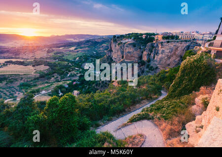 El Tajo Schlucht in Ronda. Ronda, Andalusien, Spanien. Stockfoto