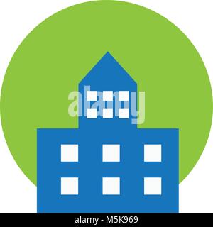 Apartment vektor Icon auf grünem Hintergrund, Haus-symbol. Moderne, einfache flache isolierte Illustration für Web site oder mobile App Stock Vektor