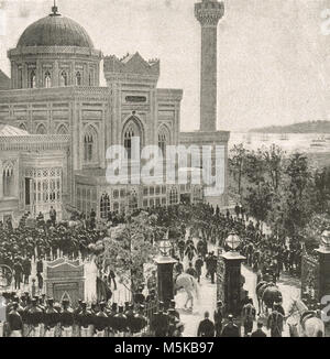 Die Zeremonie des Selamlik, Sultan Abdul Hamid II., Prozession zum, Suq Camii, AKA Yıldız Hamidiye Moschee, für Freitag, Gebete, ca. 1882 Stockfoto