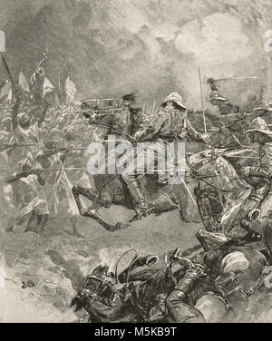 Die Ladung der 21 Lancers, die Schlacht von Omdurman, den 2. September 1898 Stockfoto