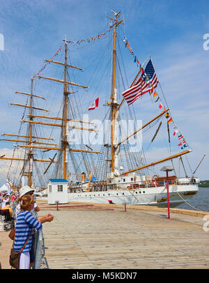 Eagle (erbaut 1936) a Tall Ship an der Tall Ships Regatta 2017, Quebec, der Provinz Quebec, Kanada. Stockfoto