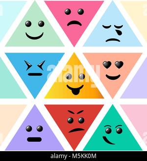 Ein Smiley-symbol. Kreative Cartoon Stil lächelt mit verschiedenen em Stock Vektor
