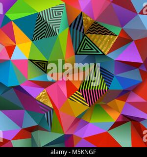 Abstrakte farbenfrohe Low Poly Hintergrund in 3d, eps 10 Vektor Stock Vektor