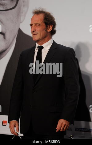 Der französische Schauspieler Vincent Lindon nimmt an der Nacht der 2015 Lumiere Film Festival, Lyon, Frankreich Stockfoto