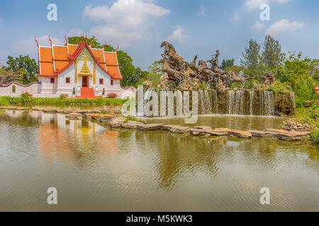 SAMUT PRAKAN, THAILAND, März 2017 - Der wihan im Wat Phumin, Nan, alte Stadt, Samut Prakan, Thailand, Stockfoto