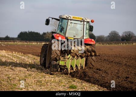 Felder pflügen Suffolk Stockfoto