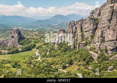 Anzeigen von Meteora Griechenland Stockfoto