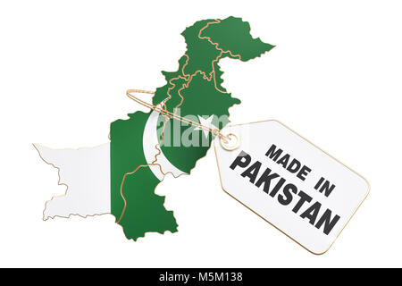 In Pakistan Konzept, 3D-Rendering auf weißem Hintergrund Stockfoto