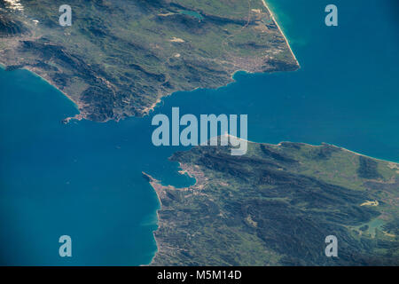 Antenne der Meerenge von Gibraltar Stockfoto