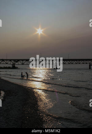 Sonnenuntergang über Mackinac Island, Michigan USA Stockfoto