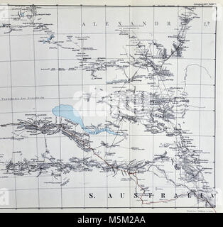 1876 Petermann Mittheilungen Karte Thomas Ältesten "Expedition durch den Innenraum von Australien Stockfoto