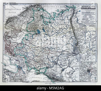 1877 Petermann Mittheilungen Karte - Russland in Europa Stockfoto