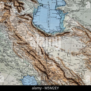 1877 Petermann Mittheilungen Karte - Mittlerer Osten - Persien Iran Irak Afghanistan Asien Stockfoto