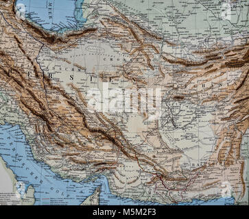 1877 Petermann Mittheilungen Karte - Mittlerer Osten - Persien Iran Irak Afghanistan Asien Stockfoto