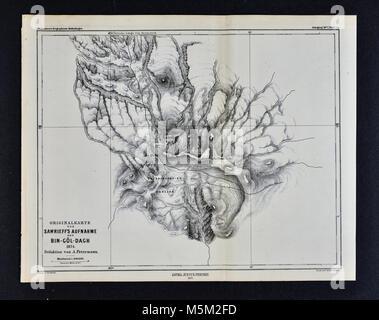 1877 Petermann Mittheilungen Karte von Bin-Gol-Dagh Armenien Stockfoto