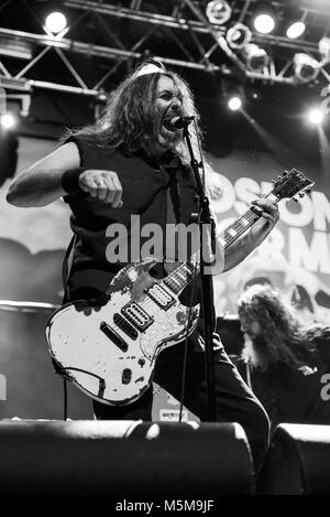 Las Vegas, Nevada, 23. Februar 2018 - Woodroe "Woody" WETTERFROSCH der Lead Gitarrist für die heavy metal band Korrosion der Konformität im House of Blues in Las Vegas, NV-Photo Credit: Ken Howard Bilder Stockfoto