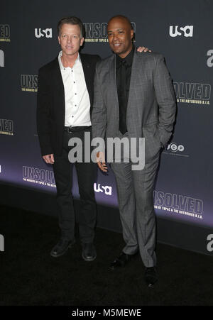 Hollywood, Kalifornien, USA. 22 Feb, 2018. 22. Februar 2018 - Hollywood, Kalifornien - Greg Kading, Daryn Dupree. Die USA Network'' Ungelöst: Die Ermordung von Tupac & die berüchtigten B.I.G.'' im Avalon Hollywood statt. Photo Credit: F. Sadou/AdMedia Credit: F. Sadou/AdMedia/ZUMA Draht/Alamy leben Nachrichten Stockfoto