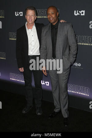 Hollywood, Kalifornien, USA. 22 Feb, 2018. 22. Februar 2018 - Hollywood, Kalifornien - Greg Kading, Daryn Dupree. Die USA Network'' Ungelöst: Die Ermordung von Tupac & die berüchtigten B.I.G.'' im Avalon Hollywood statt. Photo Credit: F. Sadou/AdMedia Credit: F. Sadou/AdMedia/ZUMA Draht/Alamy leben Nachrichten Stockfoto