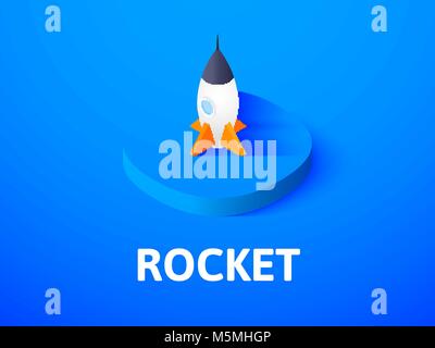 Rocket isometrische Symbol Farbe Hintergrund isoliert Stock Vektor